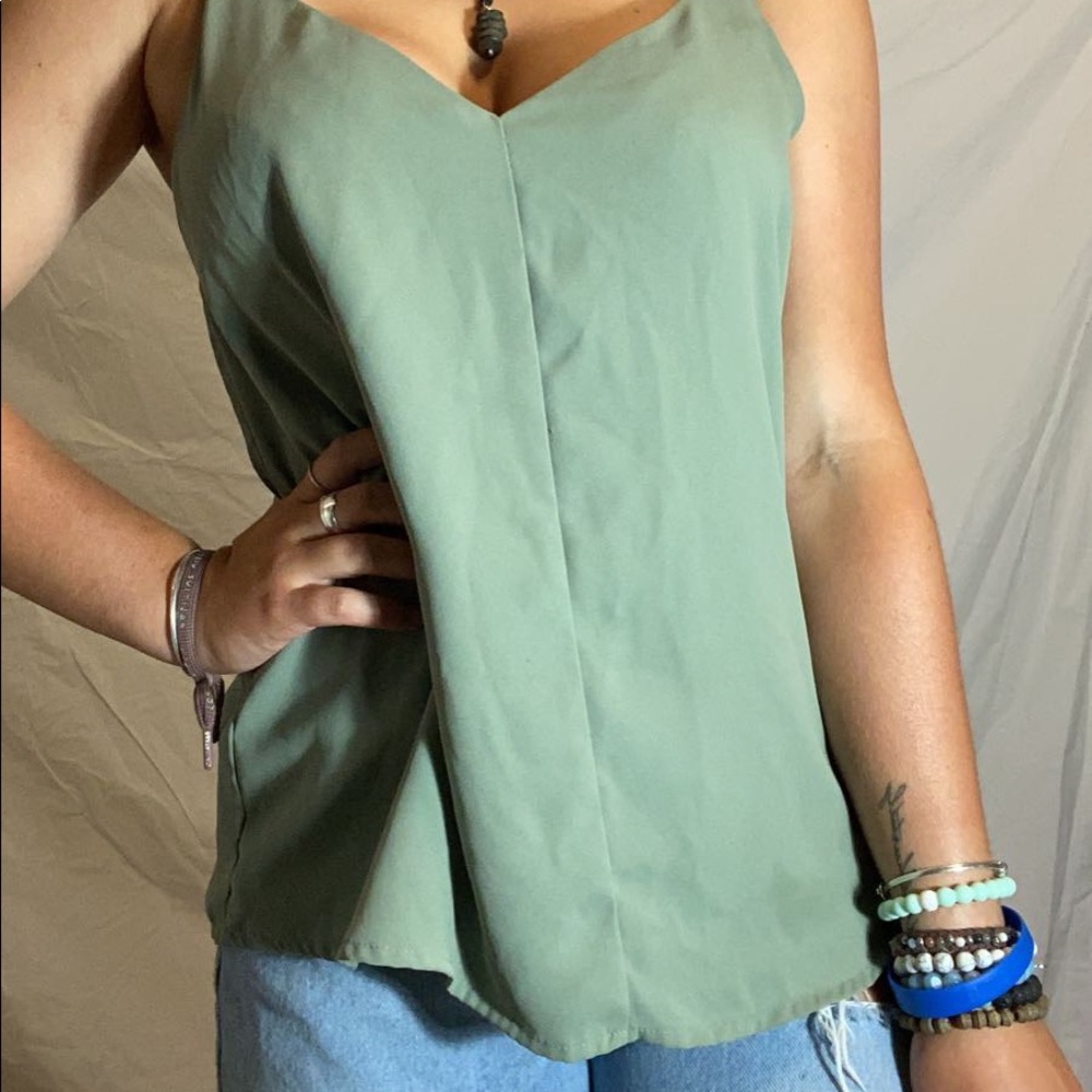 Green Flowy Tank top